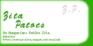 zita patocs business card